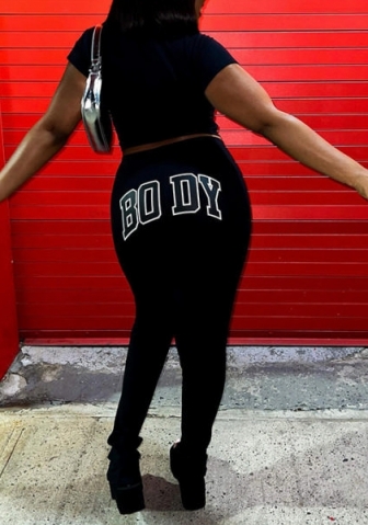 (Black)2022 Styles Women Fashion Summer TikTok&Instagram Styles Print Two Piece Suit