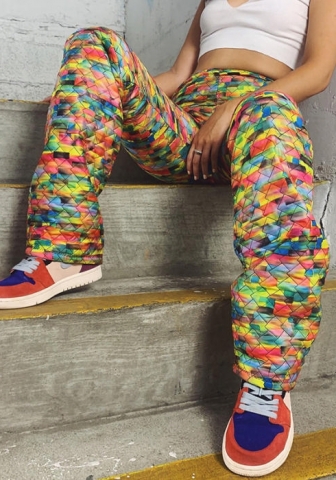 (Only Long Pants)(Real Image)2022 Styles Women Fashion Summer TikTok&Instagram Styles Colorful Long Pants