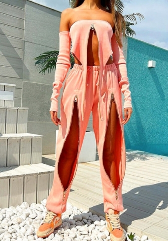 (Real Image)2022 Styles Women Fashion Summer TikTok&Instagram Styles Pink Two Piece Suit