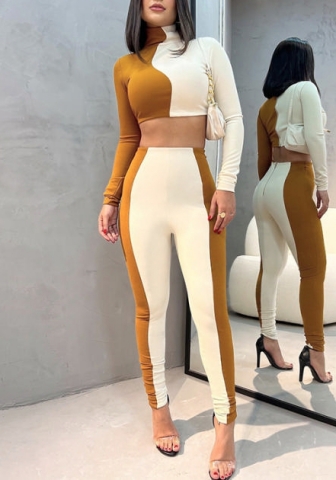 (Real Image)2022 Styles Women Fashion Summer TikTok&Instagram Styles Contrast Color Two Piece Suit