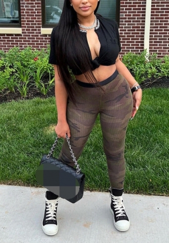 (Only Long Pants)(Real Image)2022 Styles Women Fashion Summer TikTok&Instagram Styles Camouflage Legging