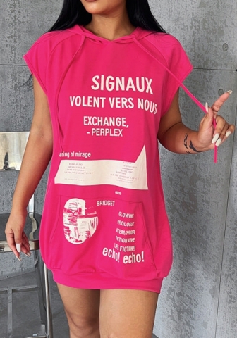 (Real Image)2022 Styles Women Fashion Summer TikTok&Instagram Styles Hoodie Sleeveless Mini Dress