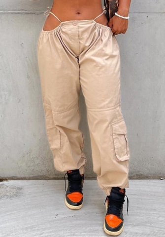 (Real Image)2022 Styles Women Fashion Summer TikTok&Instagram Styles Khaki Loose Long Pants