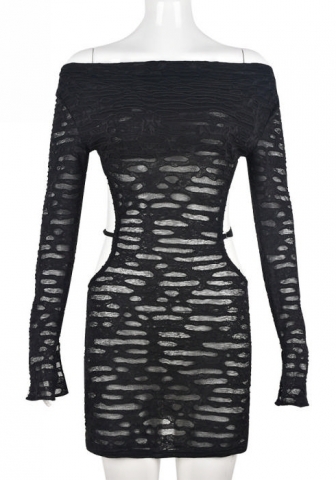 (Real Image)2022 Styles Women Fashion Summer TikTok&Instagram Styles Cut Out Long Sleeve Mini Dress