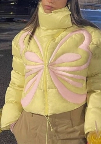 (Yellow)2022 Styles Women Fashion Summer TikTok&Instagram Styles Print Butterfly Coat