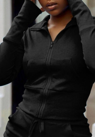 (Black)2022 Styles Women Fashion Summer TikTok&Instagram Styles Front Zipper Short Two Piece Suit