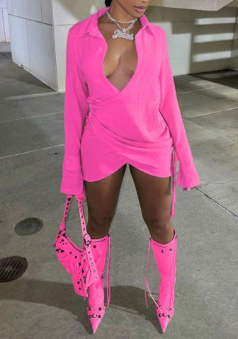 (Real Image)2022 Styles Women Fashion Summer TikTok&Instagram Styles Irregular Long Sleeve Mini Dress