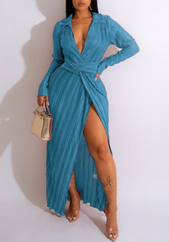 (Blue)2022 Styles Women Fashion Summer TikTok&Instagram Styles Long Sleeve Maxi Dress