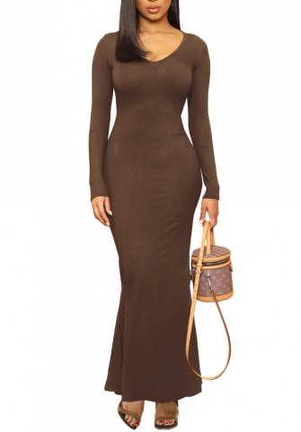 (Real Image)2022 Styles Women Fashion Summer TikTok&Instagram Styles Round Neck Long Sleeve Maxi Dress