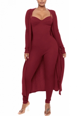 (Real Image)2022 Styles Women Fashion Summer TikTok&Instagram Styles Solid Color Two Piece Suit(Coat+Jumpsuit)