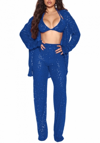 (Real Image)2022 Styles Women Fashion Spring&Winter TikTok&Instagram Styles Sequin 3 Piece Suit