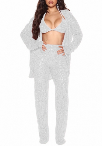 (Sliver)2022 Styles Women Fashion Spring&Winter TikTok&Instagram Styles Sequin 3 Piece Suit