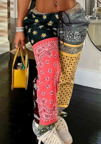 (Only Long Pants)(Real Image)2022 Styles Women Fashion Spring&Winter TikTok&Instagram Styles Print Contrast Color Long Pants