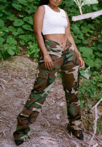 (Only Long Pants)(Real Image)2022 Styles Women Fashion Spring&Winter TikTok&Instagram Styles Camouflage Long Pants
