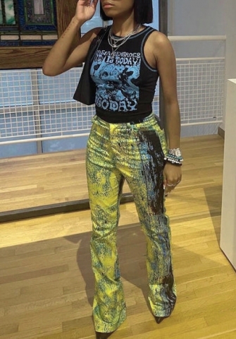 (Only Long Pants)(Real Image)2022 Styles Women Fashion Spring&Winter TikTok&Instagram Styles Print Long Pants