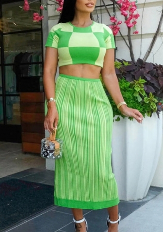 (Green)2022 Styles Women Fashion Spring&Winter TikTok&Instagram Styles Print Two Piece Dress Maxi Dress