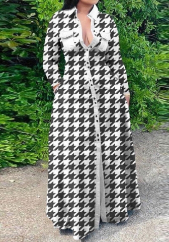 (Plus Size)2022 Styles Women Fashion Spring&Winter TikTok&Instagram Styles Front Button Maxi Dress