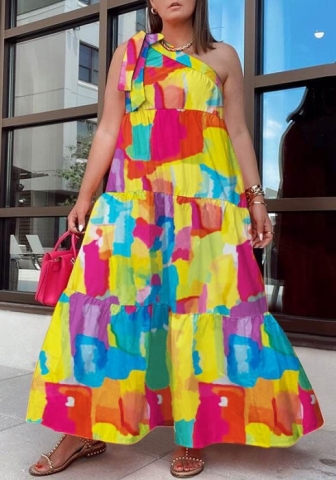 (Plus Size)2022 Styles Women Fashion Spring&Winter TikTok&Instagram Styles Print Loose Maxi Dress