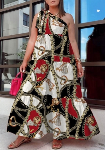 (Plus Size)2022 Styles Women Fashion Spring&Winter TikTok&Instagram Styles Print Loose Maxi Dress