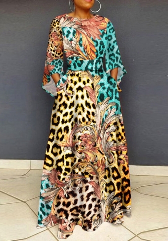 (Plus Size)2022 Styles Women Fashion Spring&Winter TikTok&Instagram Styles Print LooseMaxi Dress