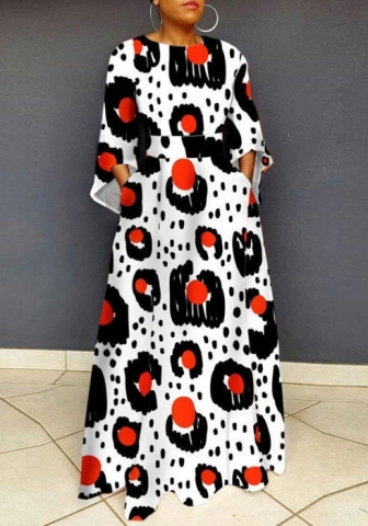 (Plus Size)2022 Styles Women Fashion Spring&Winter TikTok&Instagram Styles Print LooseMaxi Dress