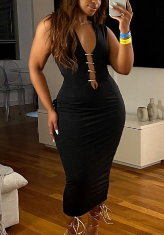 (Real Image)2022 Styles Women Fashion Spring&Winter TikTok&Instagram Styles Black Lace Up Club Dress