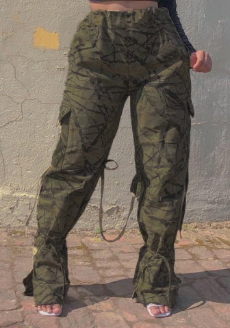 (Real Image)2022 Styles Women Fashion Spring&Winter TikTok&Instagram Styles Print Khaki Long Pants