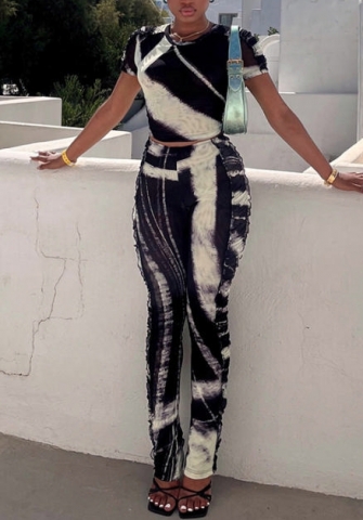 (Real Image)2022 Styles Women Fashion Spring&Winter TikTok&Instagram Styles Black&White Print Two Piece Suit