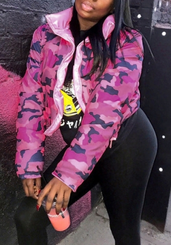 (Real Image)2022 Styles Women Fashion Spring&Winter TikTok&Instagram Styles Camouflage Front Zipper Coat