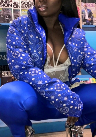 (Blue)2022 Styles Women Fashion Spring&Winter TikTok&Instagram Styles Camouflage Front Zipper Coat