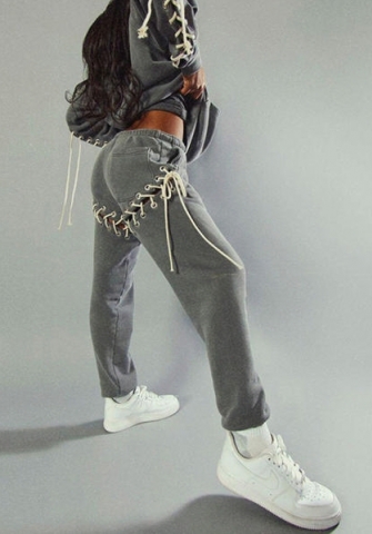 (Real Image)2022 Styles Women Fashion Spring&Winter TikTok&Instagram Styles Gray Hoodie Two Piece Suit