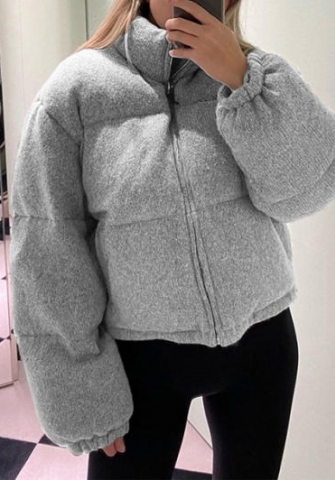 (Gray)2022 Styles Women Fashion Spring&Winter TikTok&Instagram Styles Front Zipper Coat