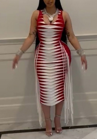 (Real Image)2022 Styles Women Fashion Spring&Winter TikTok&Instagram Styles Double Tassel Maxi Dress