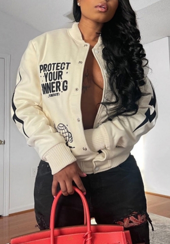 (Apricot)2022 Styles Women Fashion Spring&Winter TikTok&Instagram Styles Print Front Button Coat