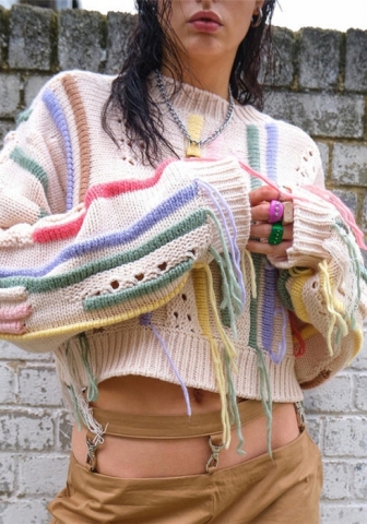 (White)2022 Styles Women Fashion Spring&Winter TikTok&Instagram Styles Round Neck Sweater Tops