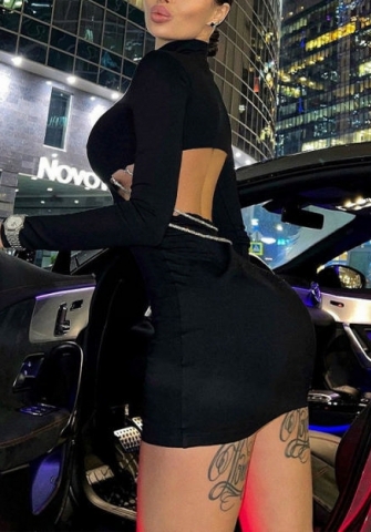 (Real Image)2022 Styles Women Fashion Spring&Winter TikTok&Instagram StylesBackless Long Sleeve Mini Dress