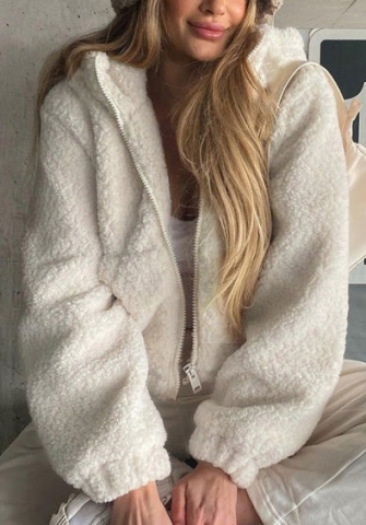 (Real Image)2022 Styles Women Fashion Spring&Winter TikTok&Instagram Styles White Front Zipper Coat