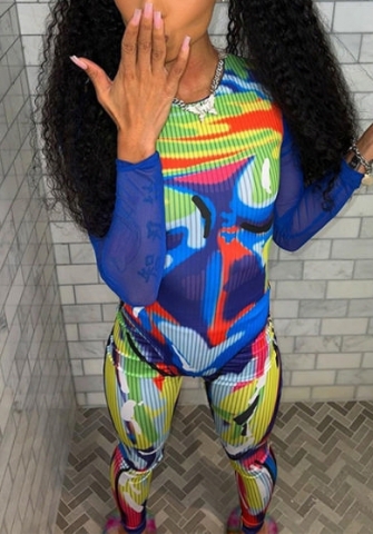 (Real Image)2022 Styles Women Fashion Spring&Winter TikTok&Instagram Styles Print Two Piece Suit Bodysuit+Long Pants