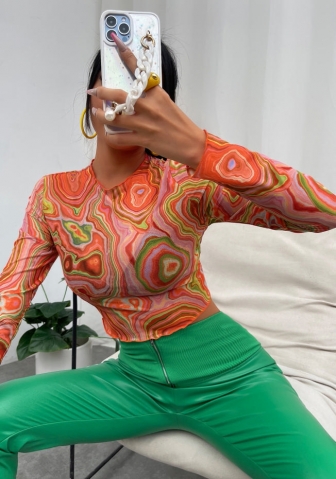 (Only Tops)(Real Image)2022 Styles Women Fashion Spring&Winter TikTok&Instagram Styles Print Long Sleeve Tops