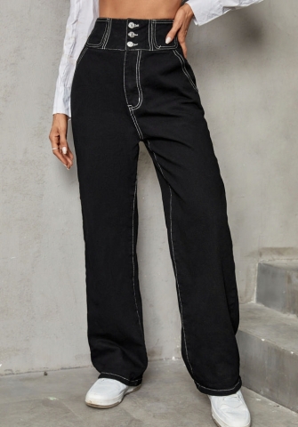 (Real Image)2022 Styles Women Fashion Spring&Winter TikTok&Instagram Styles Jeans Black Long Pants