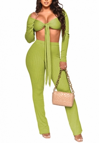 (Green)2022 Styles Women Fashion Spring&Winter TikTok&Instagram Styles Bra+Long Pants Two Piece Suit