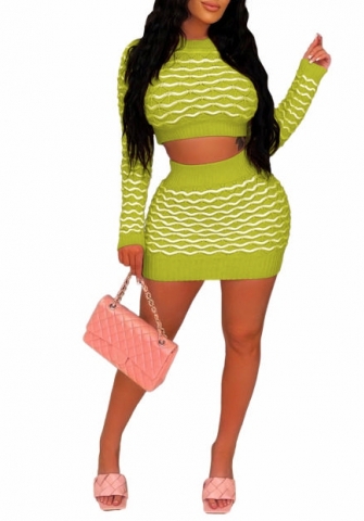 (Green)2022 Styles Women Fashion Spring&Winter TikTok&Instagram Styles Sweater Two Piece Dress