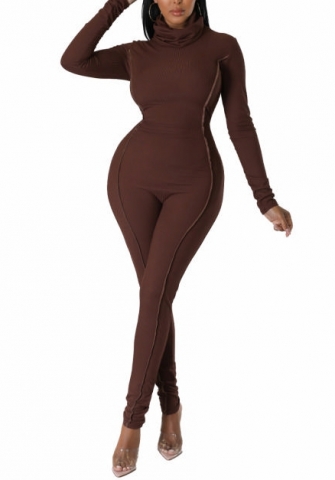 (Brown)2022 Styles Women Fashion Spring&Winter TikTok&Instagram Styles Solid Color Jumpsuit