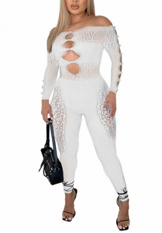 (White)2022 Styles Women Fashion Spring&Winter TikTok&Instagram Styles Lace Cut Out Jumpsuit