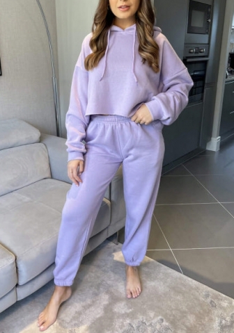 (Real Image)2022 Styles Women Fashion Spring&Winter TikTok&Instagram Styles Strap Solid Color Hoodie Two Piece Suit