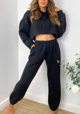 (Real Image)2022 Styles Women Fashion Spring&Winter TikTok&Instagram Styles Strap Solid Color Hoodie Two Piece Suit
