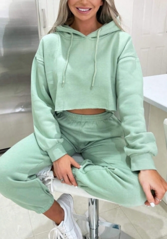 (Real Image)2022 Styles Women Fashion Spring&Winter TikTok&Instagram Styles Strap Solid Color Hoodie Two Piece Suit
