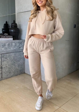 (Real Image)2022 Styles Women Fashion Spring&Winter TikTok&Instagram Styles Strap Solid Color Hoodie Two Piece Suit