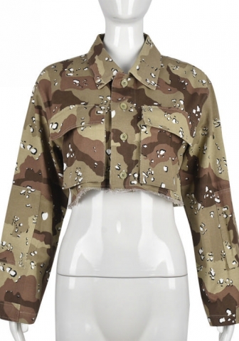 (Real Image)2022 Styles Women Fashion Spring&Winter TikTok&Instagram Styles Camouflage Long Sleeve Short Coats