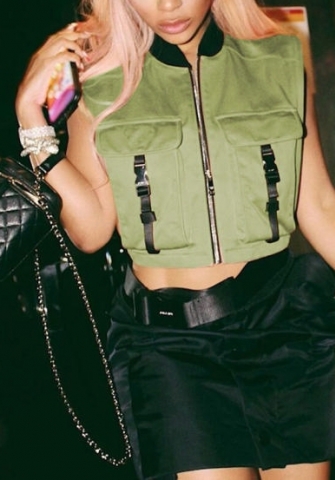 (Real Image)2022 Styles Women Fashion Spring&Winter TikTok&Instagram Styles Front Zipper Sleeveless Coat